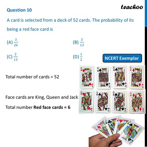How do you find the probability of getting a red face card in.
